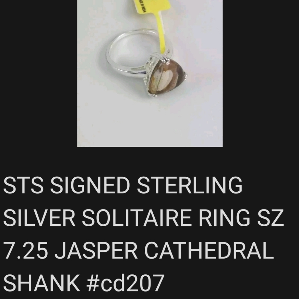 GENUINE JASPER 925 artisan STERLING SILVER RING - Picture 7 of 7